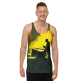 NS 871 Men's Tank Top front view on model.